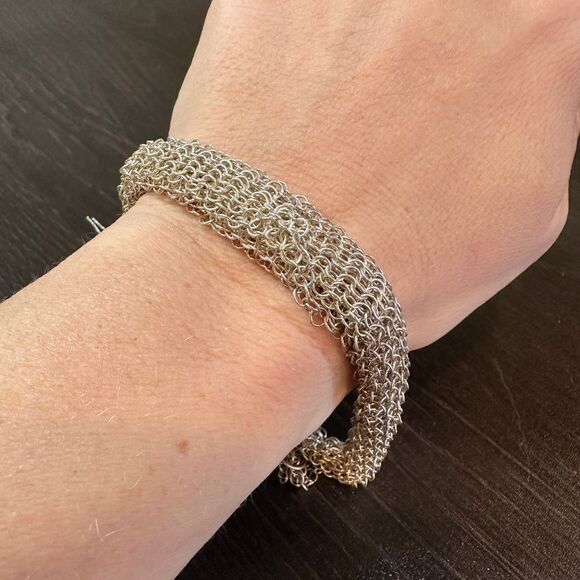 Solid Sterling silver chain mail bracelet! - Picture 5 of 9